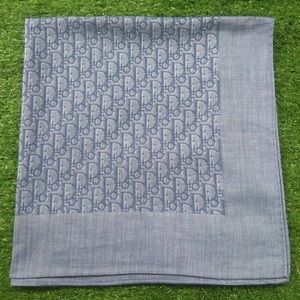 Vintage dior print handkerchief in synthetic blue